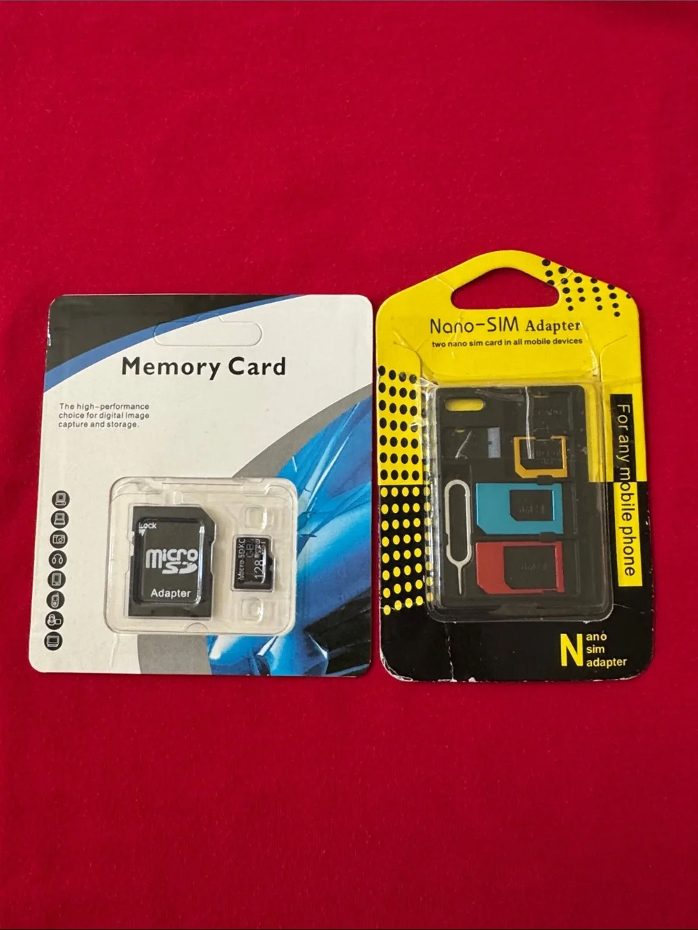 NEW Memory Card 128 GB plus Nano Sim Adapter Bundle